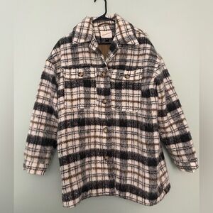 Oversized cute plaid coat